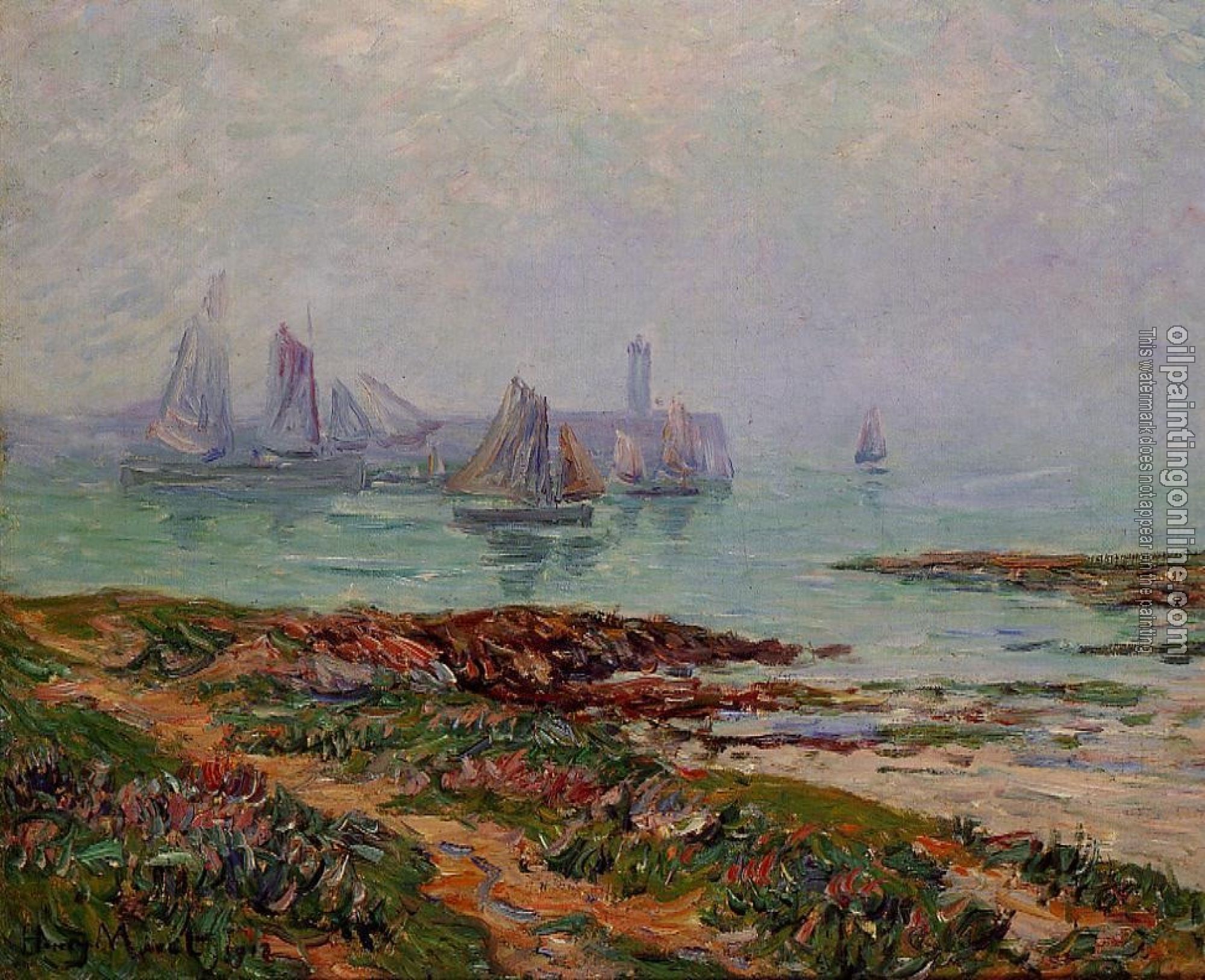 Moret, Henri - Misty Day at Dielette, the Manche